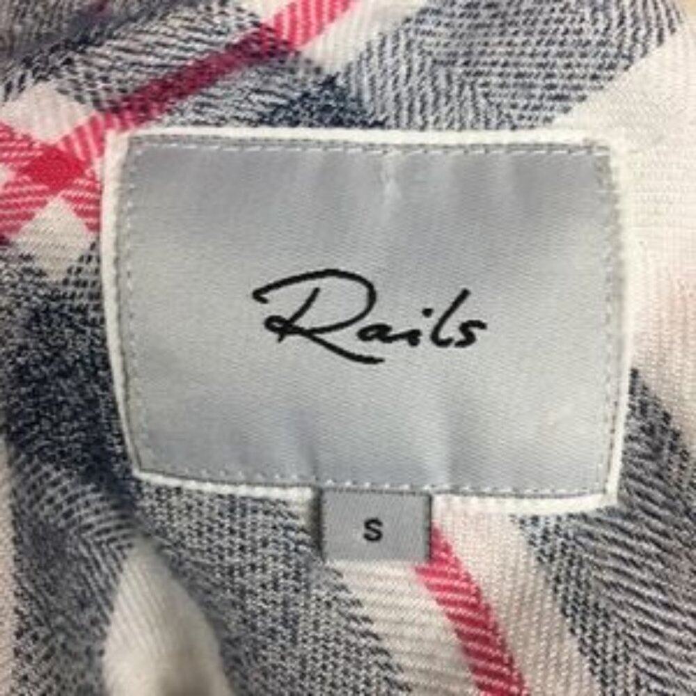 Rails Red, White And Navy Plaid Button Down Sm - image 7